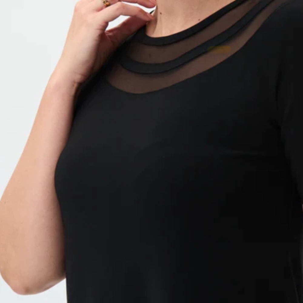 Nygard Black Sheer Panel Top